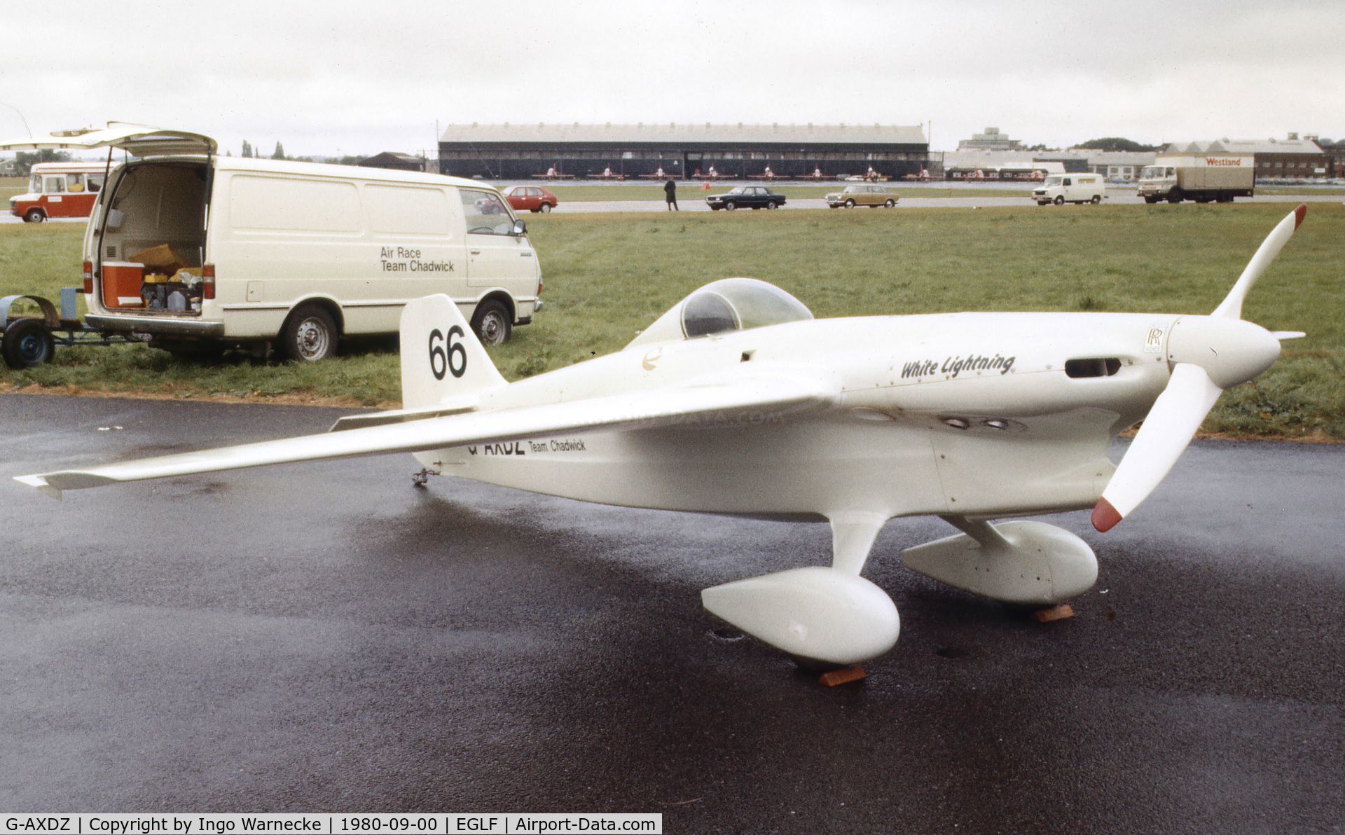 G-AXDZ, 1969 Cassutt IIIM Racer C/N PFA 1341, Airmark Cassutt Speed One of Air Race Team Chadwick at Farnborough International 1980