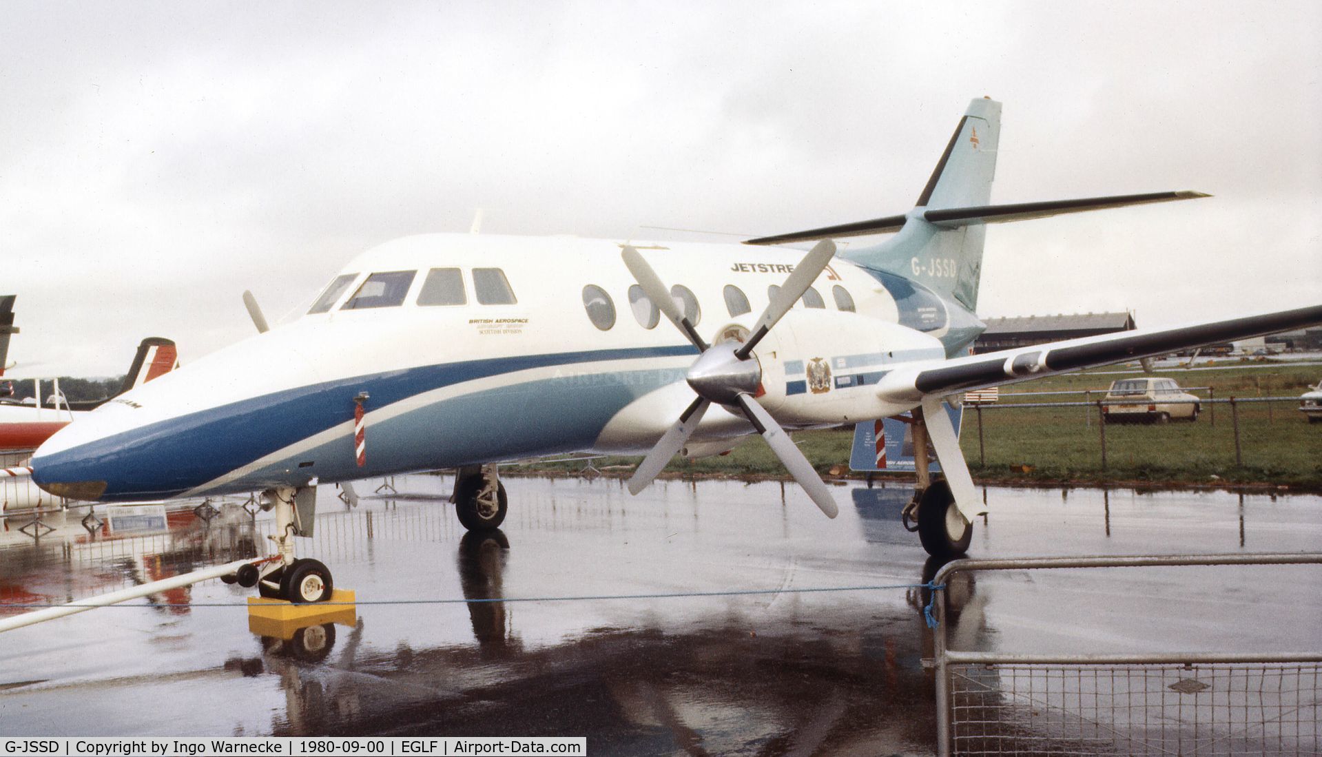 G-JSSD, 1969 British Aerospace BAe-3100 Jetstream 31 C/N 227, BAe Jetstream 31 at Farnborough International 1980
