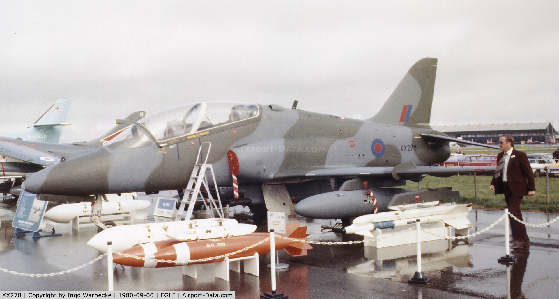 XX278, 1978 Hawker Siddeley Hawk T.1A C/N 103/312103, BAe Hawk T1A of the RAF at Farnborough International 1980