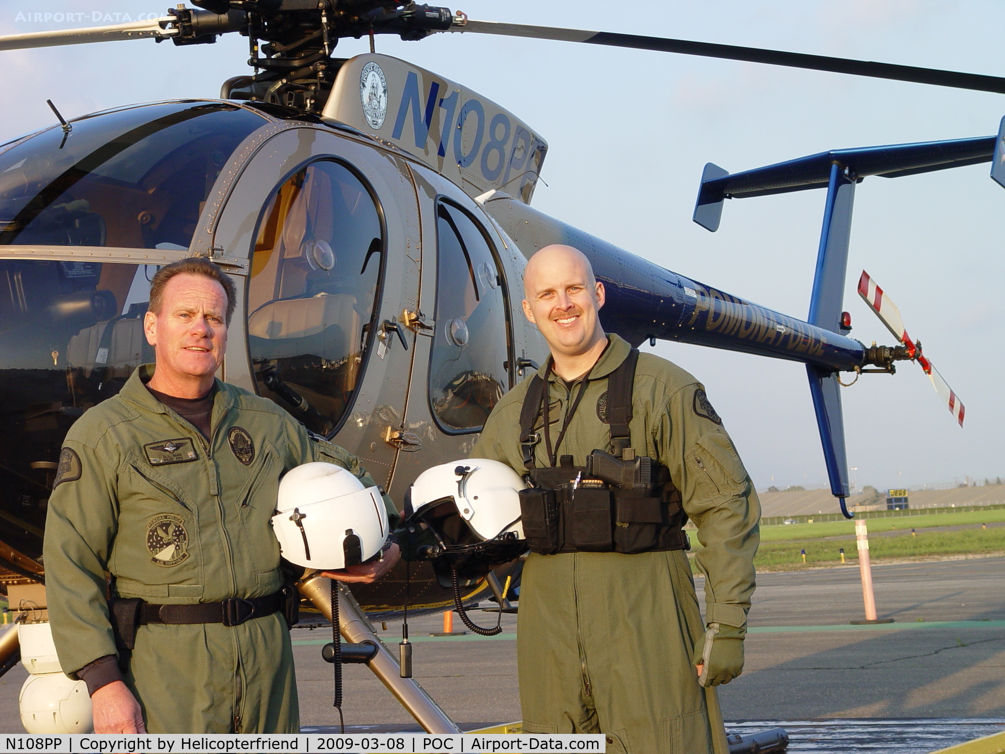 N108PP, 2008 MD Helicopters 369E C/N 0578E, Pomona Police Flight Crew, Sr Pilot Bass, Tactical Flight Officer Cooper