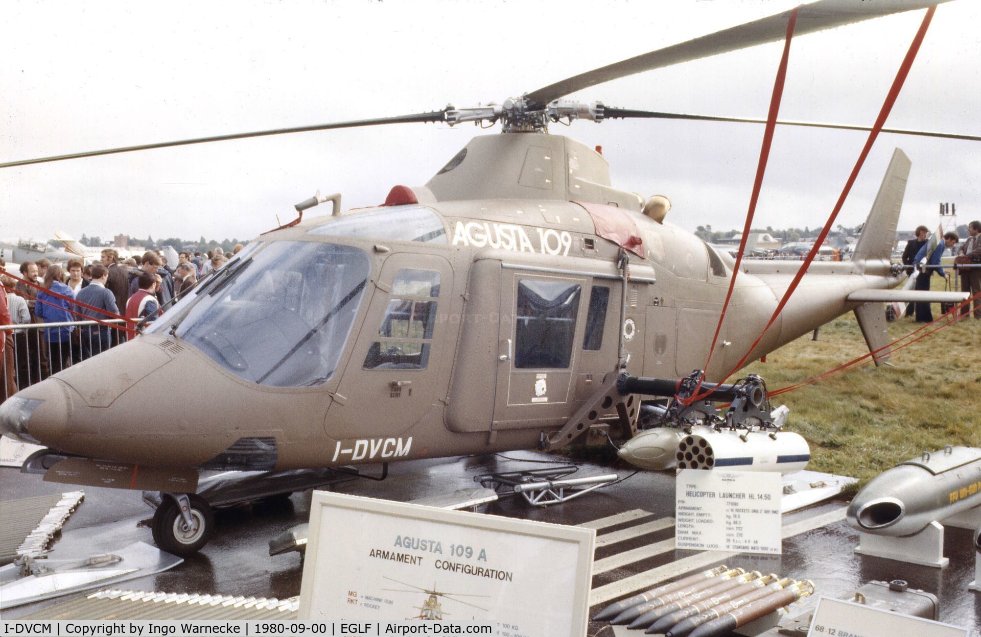 I-DVCM, 1980 Agusta A-109A Hirundo C/N 7156, Agusta A.109A Hirundo at Farnborough International 1980