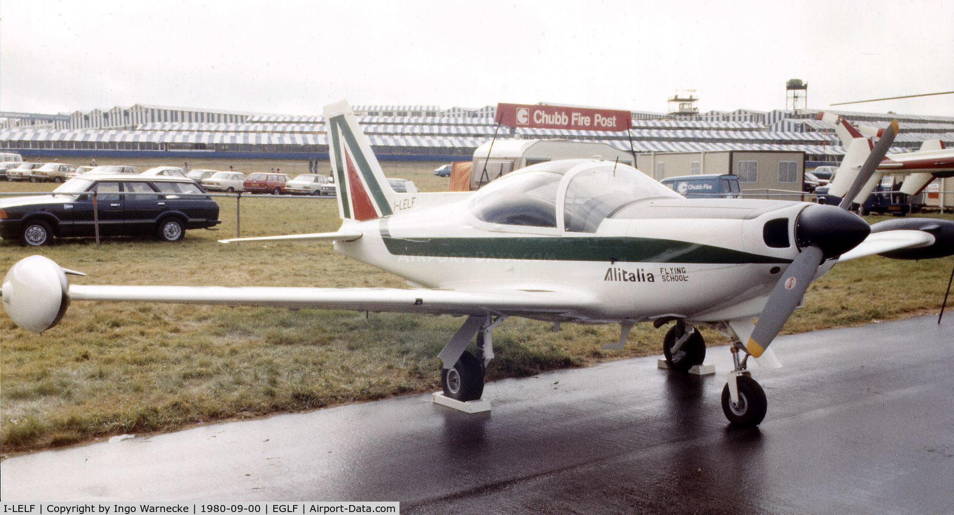 I-LELF, 1980 SIAI-Marchetti SF-260C C/N 568/41-004, SIAI-Marchetti SF.260C of the Aeritalia Flying School at Farnborough International 1980