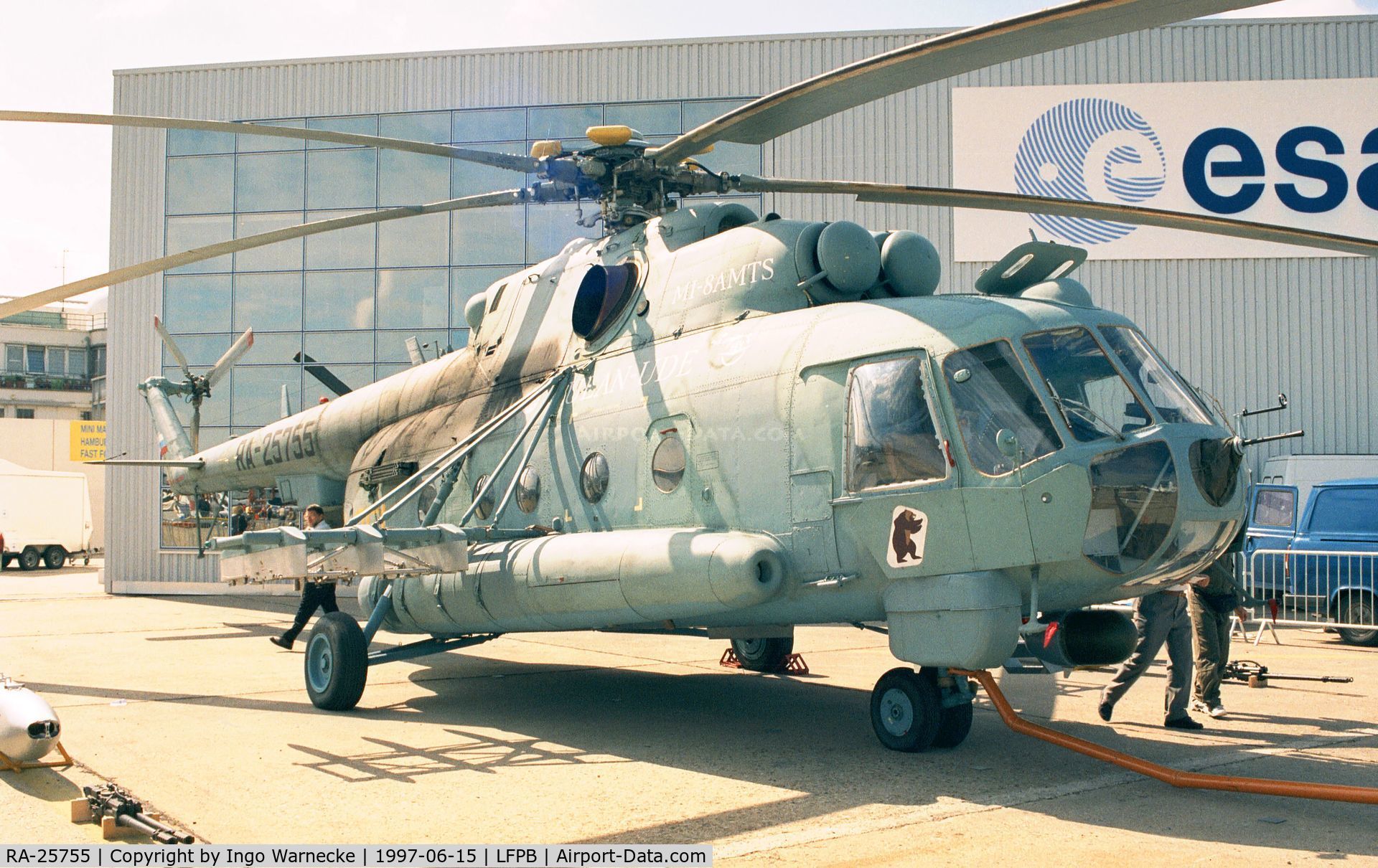 RA-25755, Mil Mi-8AMTS C/N 59489611121, Mil Mi-8AMTS HIP at the Aerosalon Paris 1997