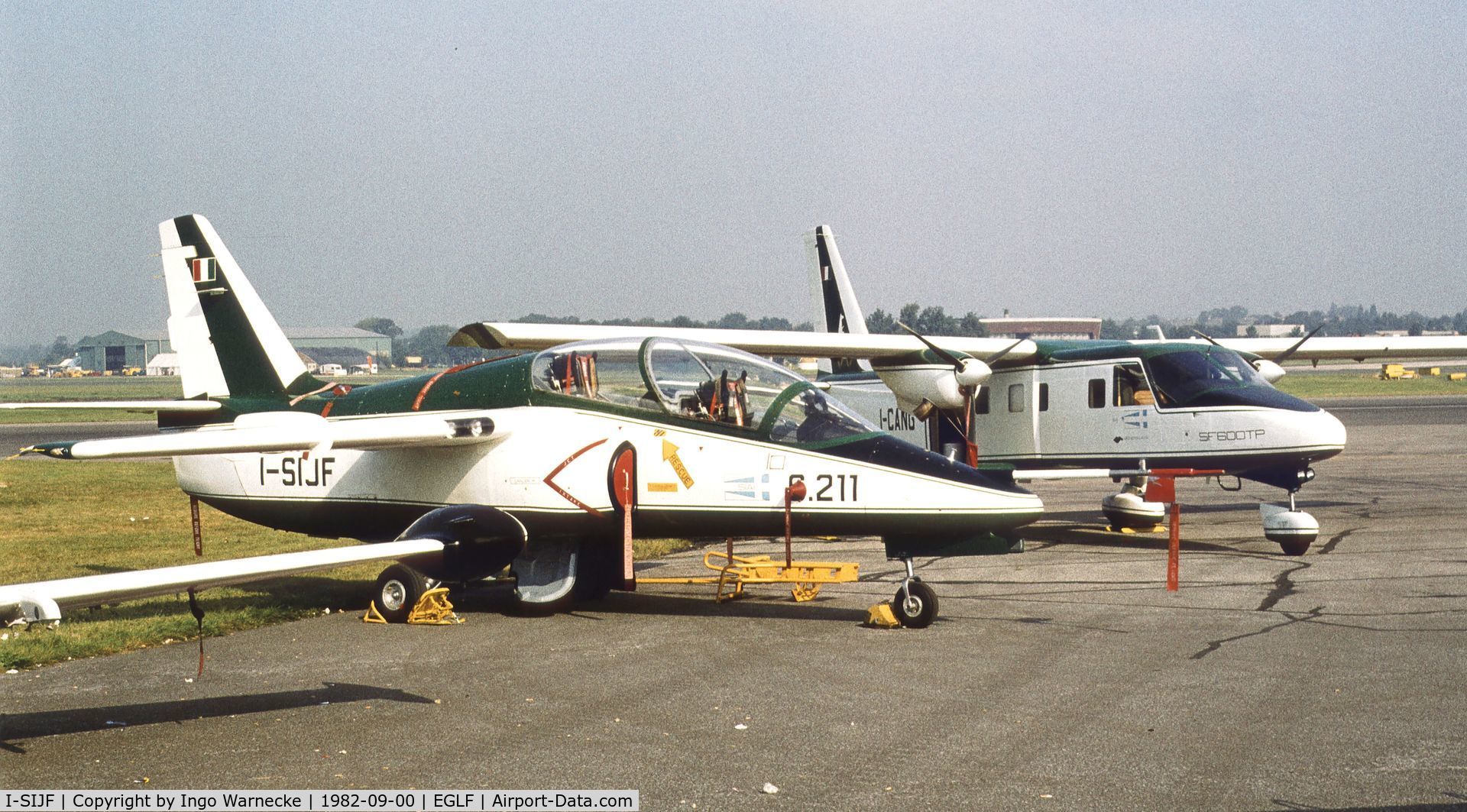 I-SIJF, 1981 SIAI-Marchetti S-211 C/N 01/002, SIAI-Marchetti S.211 at Farnborough International 1982