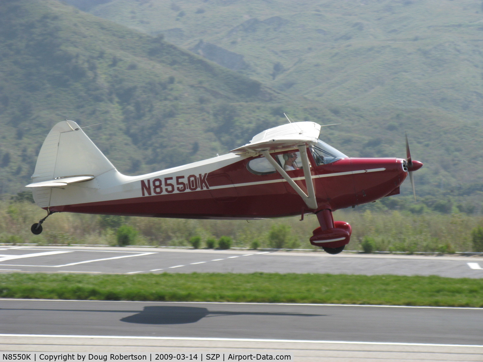 N8550K, 1947 Stinson 108-1 Voyager C/N 108-1550, 1947 Stinson 108-1 VOYAGER, Franklin 6A4-165-B3 165 Hp, takeoff climb Rwy 22