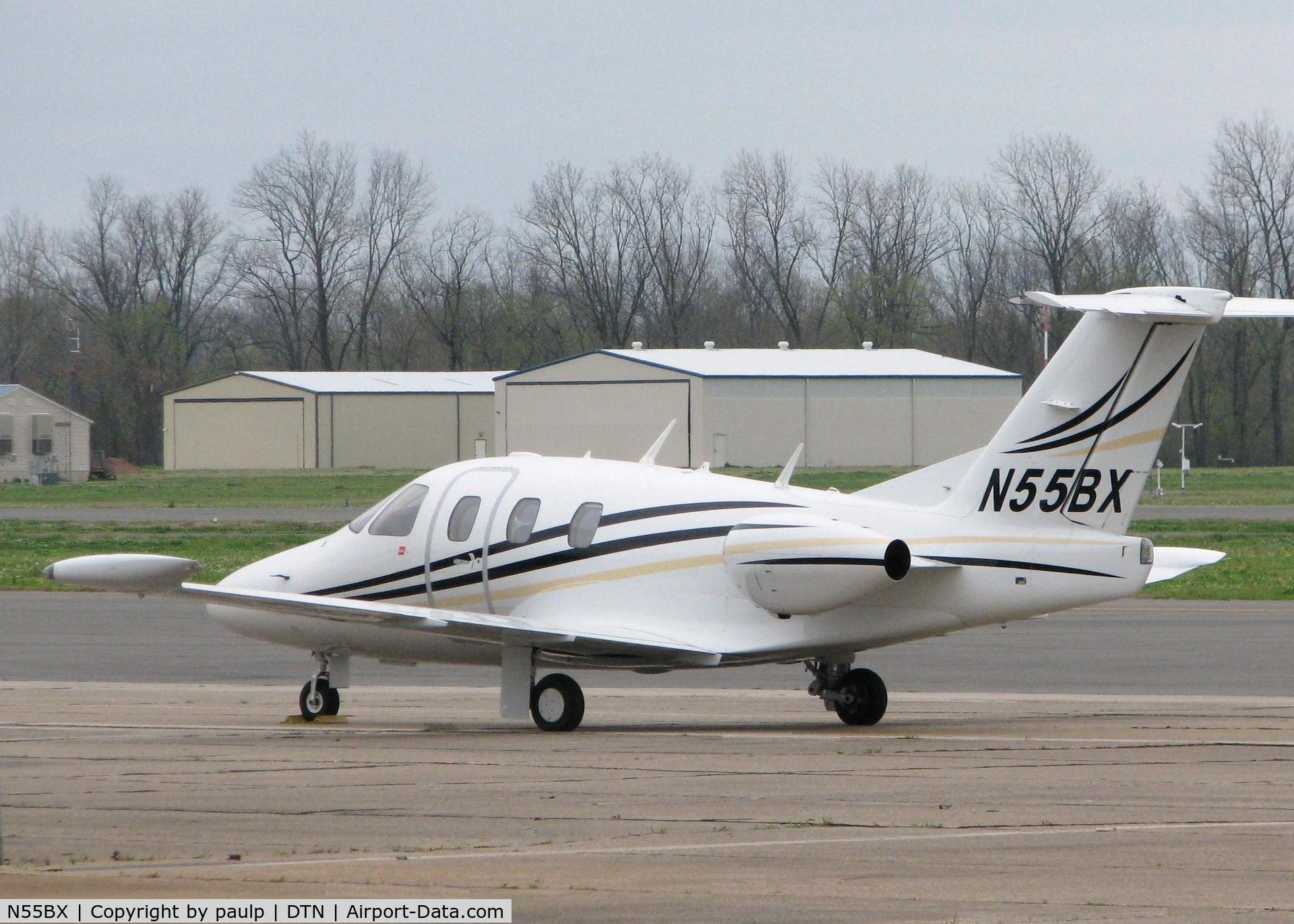 N55BX, 2007 Eclipse Aviation Corp EA500 C/N 000029, Parked at the Shreveport Downtown airport.