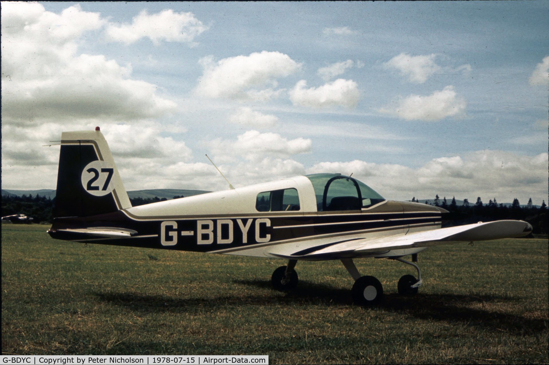 G-BDYC, 1976 Grumman American AA-1B Trainer C/N AA1B-0617, This Grumman Trainer was a visitor to the 1978 Strathallan Open Day.