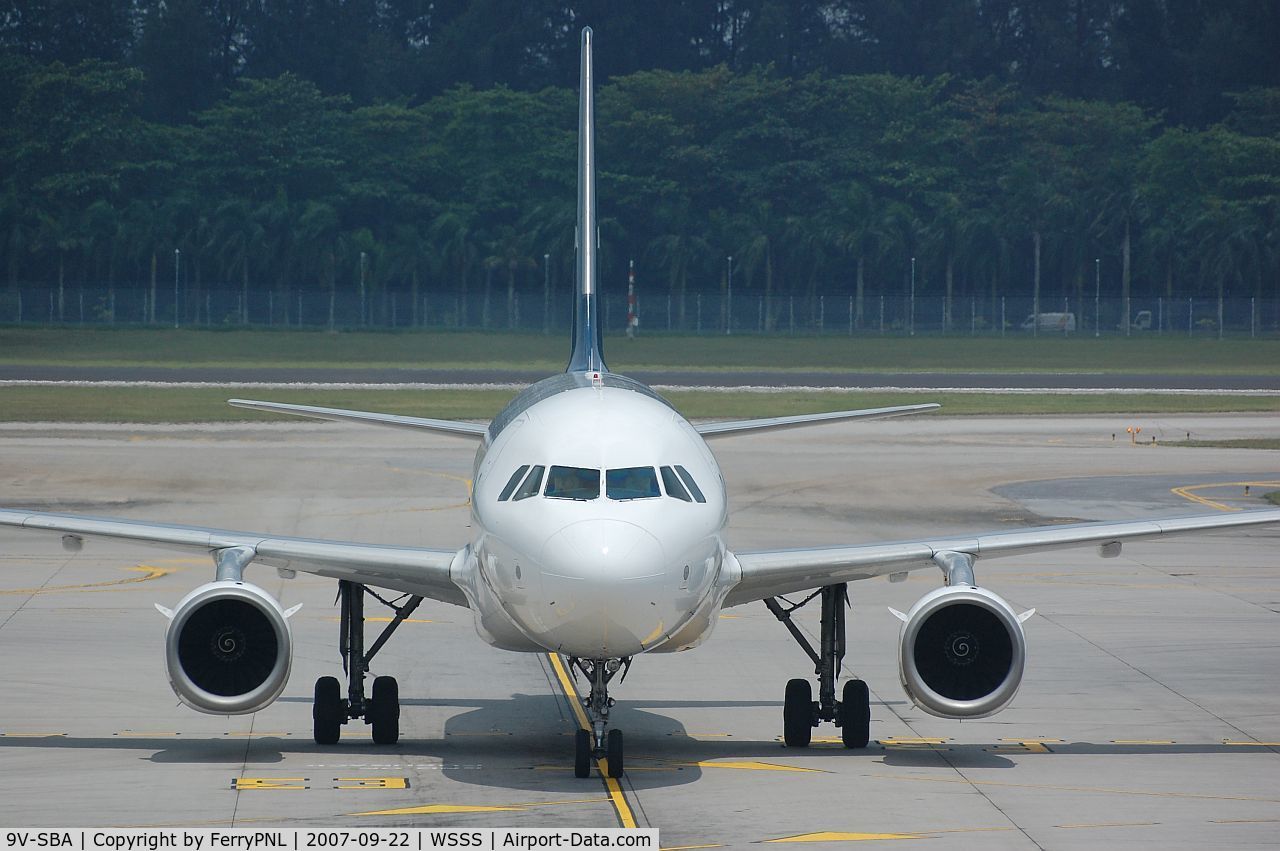 9V-SBA, 1999 Airbus A319-132 C/N 1074, Arriving at gate in SIN