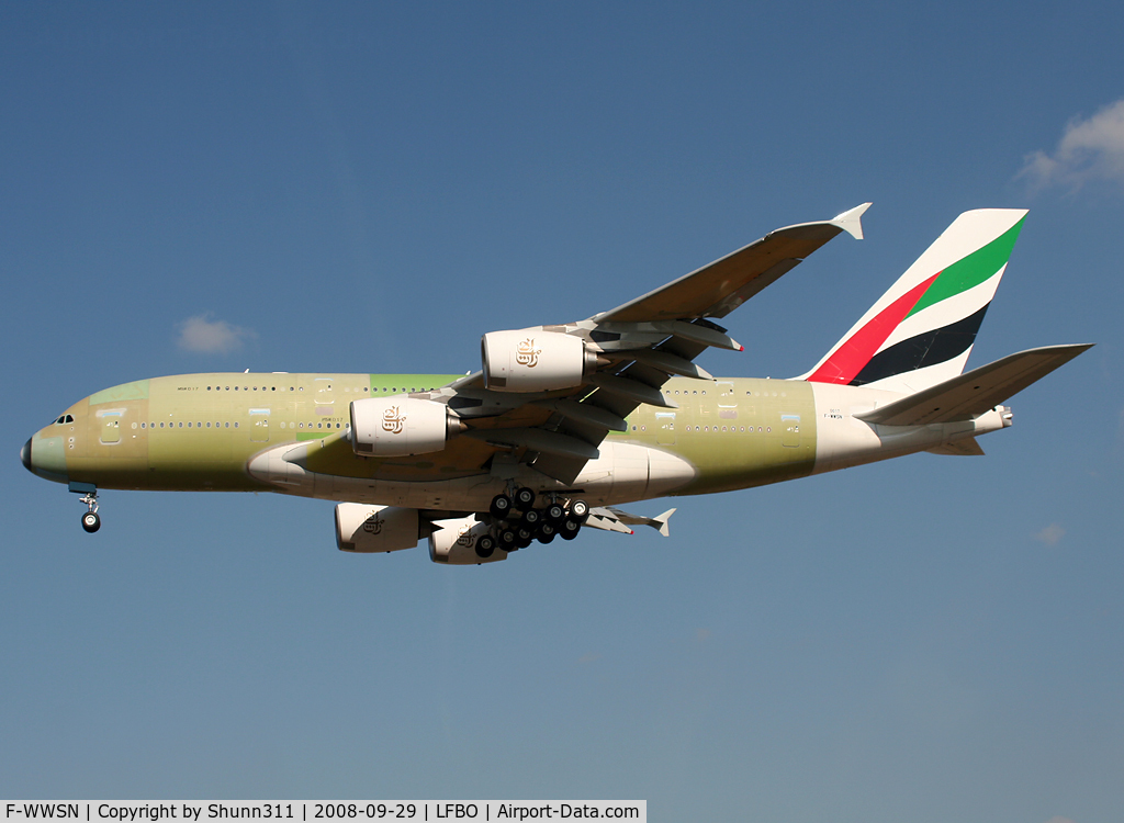 F-WWSN, 2008 Airbus A380-861 C/N 017, C/n 017 - To be A6-EDE
