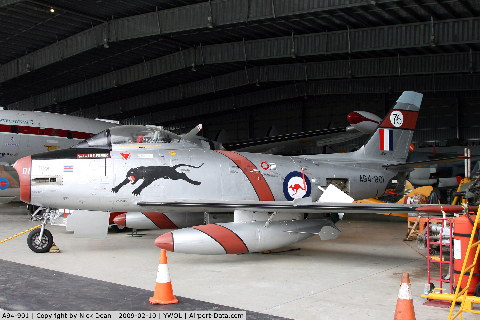 A94-901, 1954 Commonwealth CA-27 Sabre Mk.30 C/N CA27-1, YWOL (HARS Wollongong a collection well worth visiting)