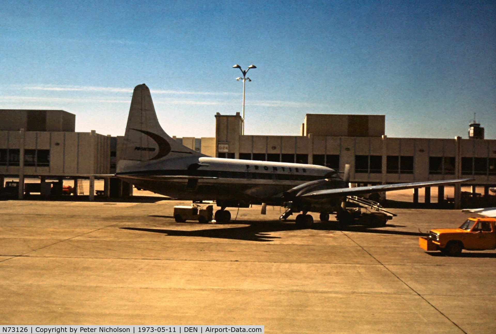 N73126, 1953 Convair 580 C/N 53, Operated as a Convair 580 by Frontier Airlines in the Summer of 1973.