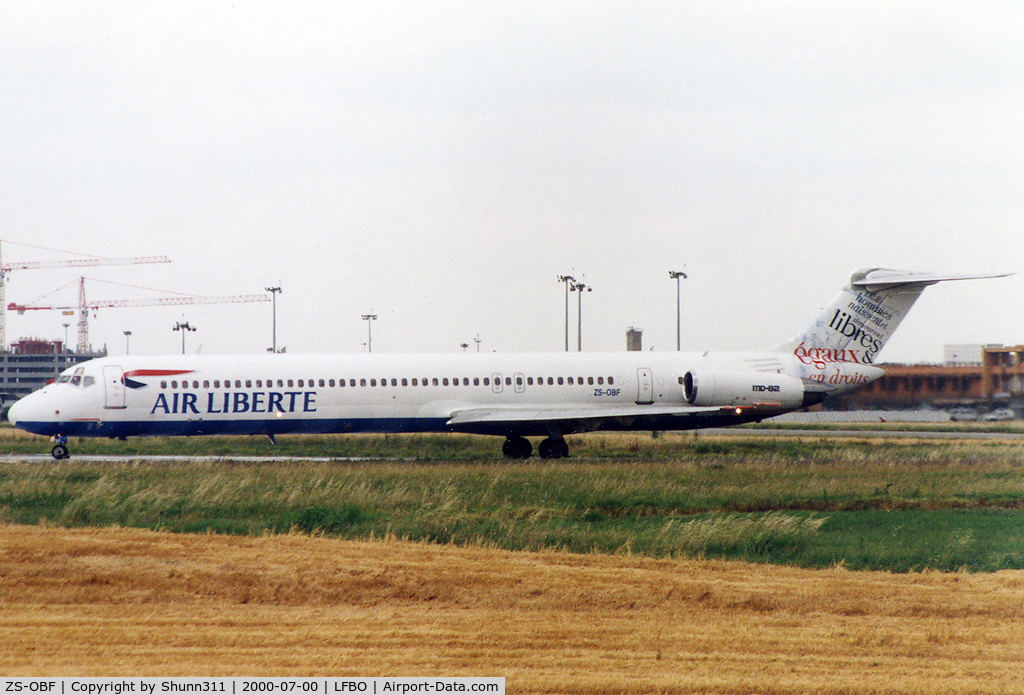ZS-OBF, 1981 McDonnell Douglas MD-82 (DC-9-82) C/N 48019, Lining up rwy 33R