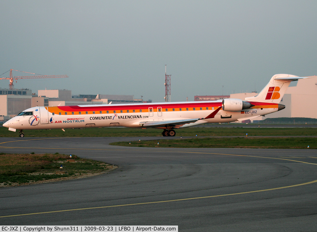 EC-JXZ, 2006 Bombardier CRJ-900 (CL-600-2D24) C/N 15087, Taxiing holding point rwy 32R for departure...