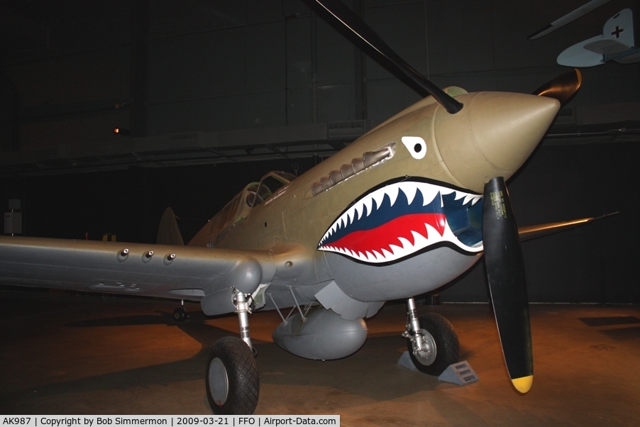 AK987, 1942 Curtiss P-40E Kittyhawk 1A C/N 18731, Curtiss P-40E Warhawk at the USAF Museum in Dayton, Ohio.