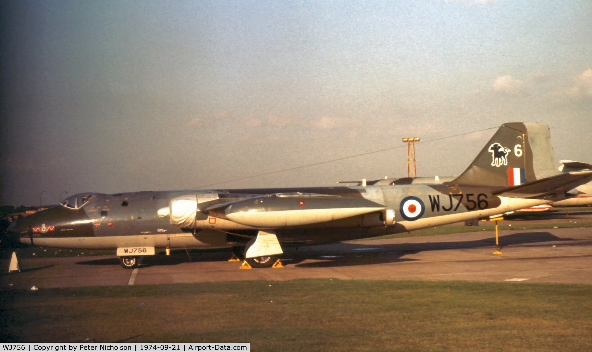 WJ756, 1954 English Electric Canberra E.15 C/N Not found WJ756, Canberra E.15 of 98 Squadron in the static park at the 1974 RAF Finningley Airshow.