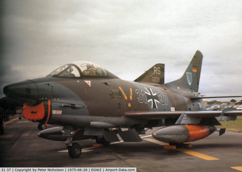 31 37, Fiat G-91R/3 C/N D405, G-91R-3, affectionally known as Gina, of LKG-43 at the 1975 Alconbury Open Day.