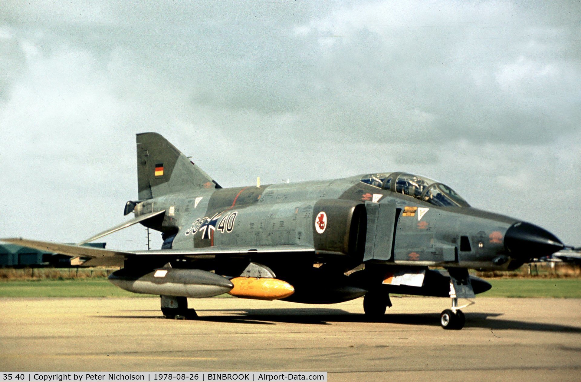 35 40, McDonnell Douglas RF-4E Phantom II C/N 4101, RF-4E 69-7487 as 35+40 with AKG-51 at the 1978 RAF Binbrook Open Day.