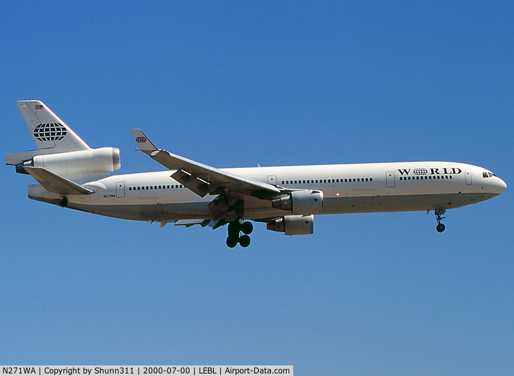 N271WA, 1992 McDonnell Douglas MD-11 C/N 48518, Landing rwy 25