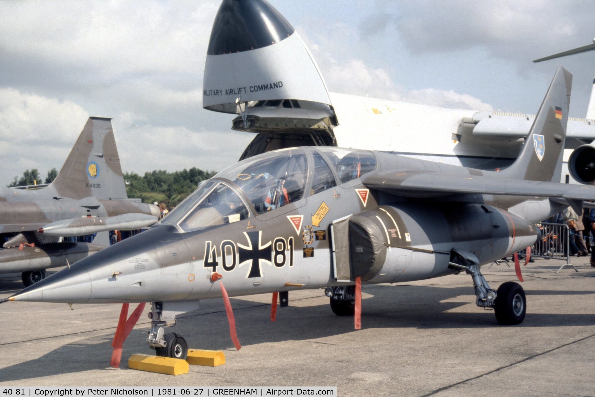 40 81, Dassault-Dornier Alpha Jet A C/N 0081, Alpha Jet of JBG-43 at the 1981 International Air Tattoo held at RAF Greenham Common.