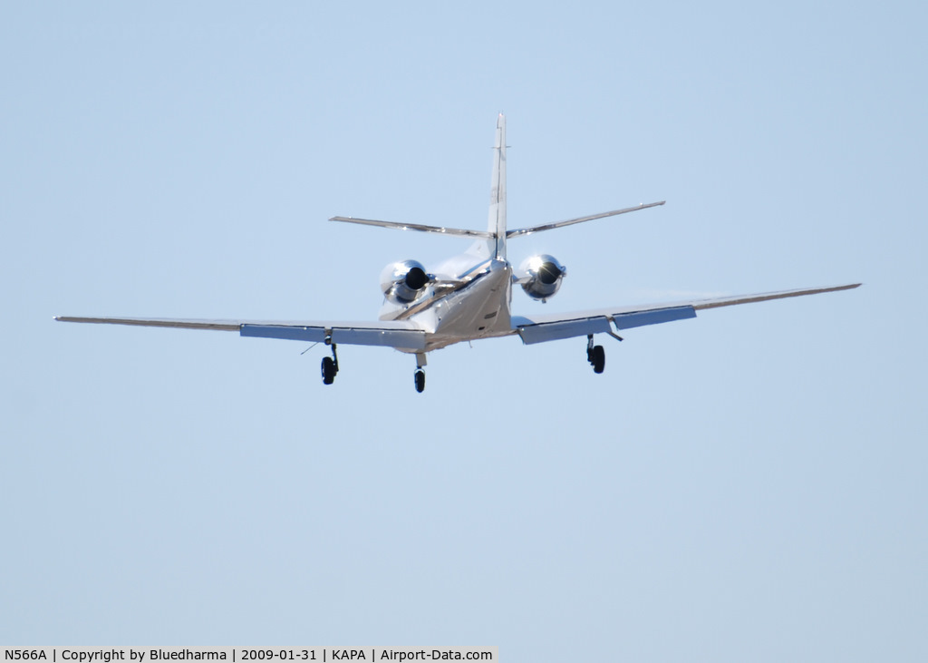 N566A, 1965 Cessna 320D Executive Skyknight C/N 320D0062, On final approach to 17L.