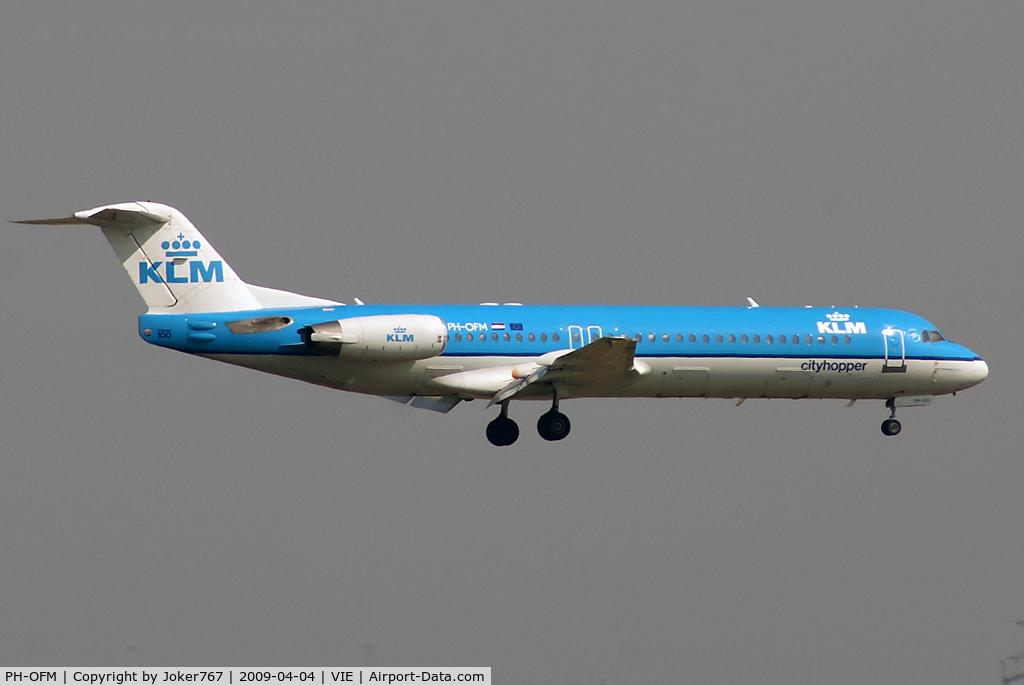 PH-OFM, 1993 Fokker 100 (F-28-0100) C/N 11475, KLM cityhopper Fokker F-100