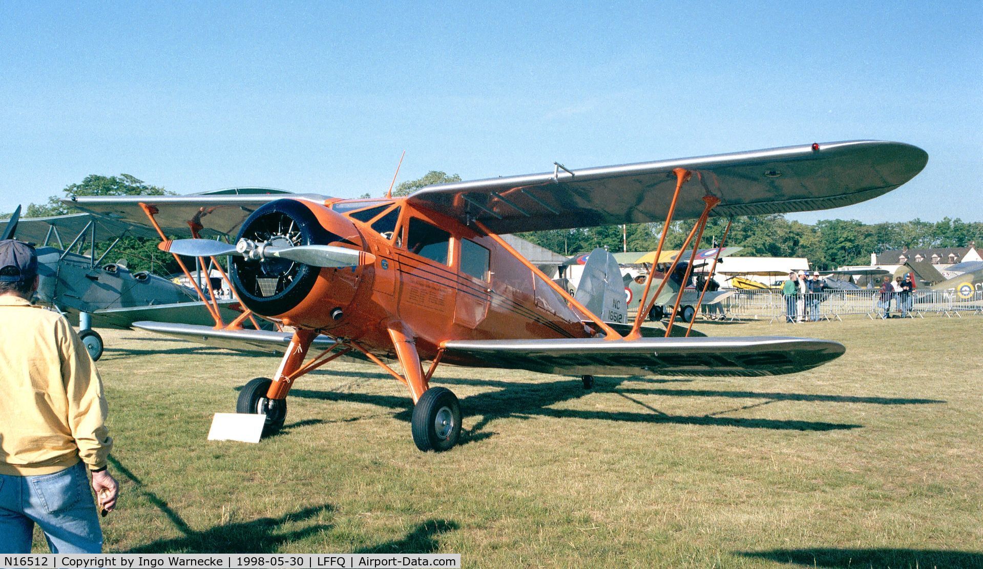 N16512, 1936 Waco YKS-6 C/N 4504, Waco YKS-6 at the Meeting Aerien 1998, La-Ferte-Alais, Cerny