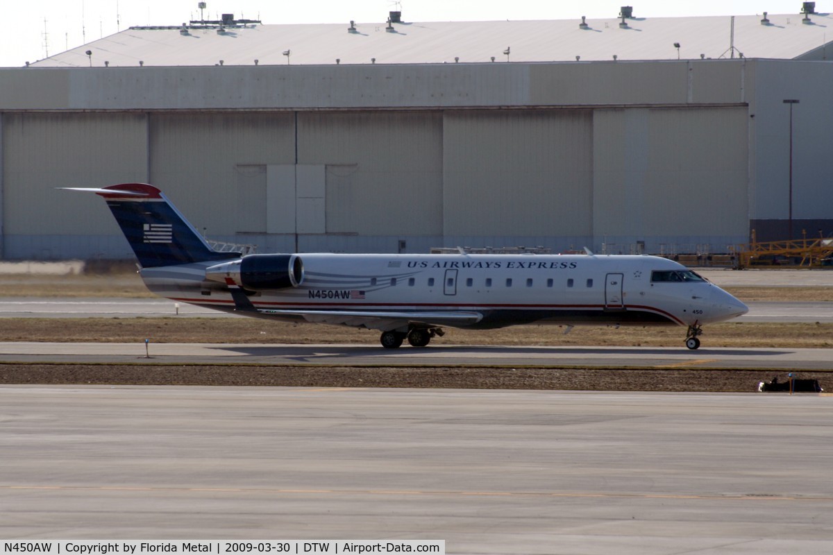 N450AW, 2003 Bombardier CRJ-200LR (CL-600-2B19) C/N 7823, US Airways Express CRJ-200