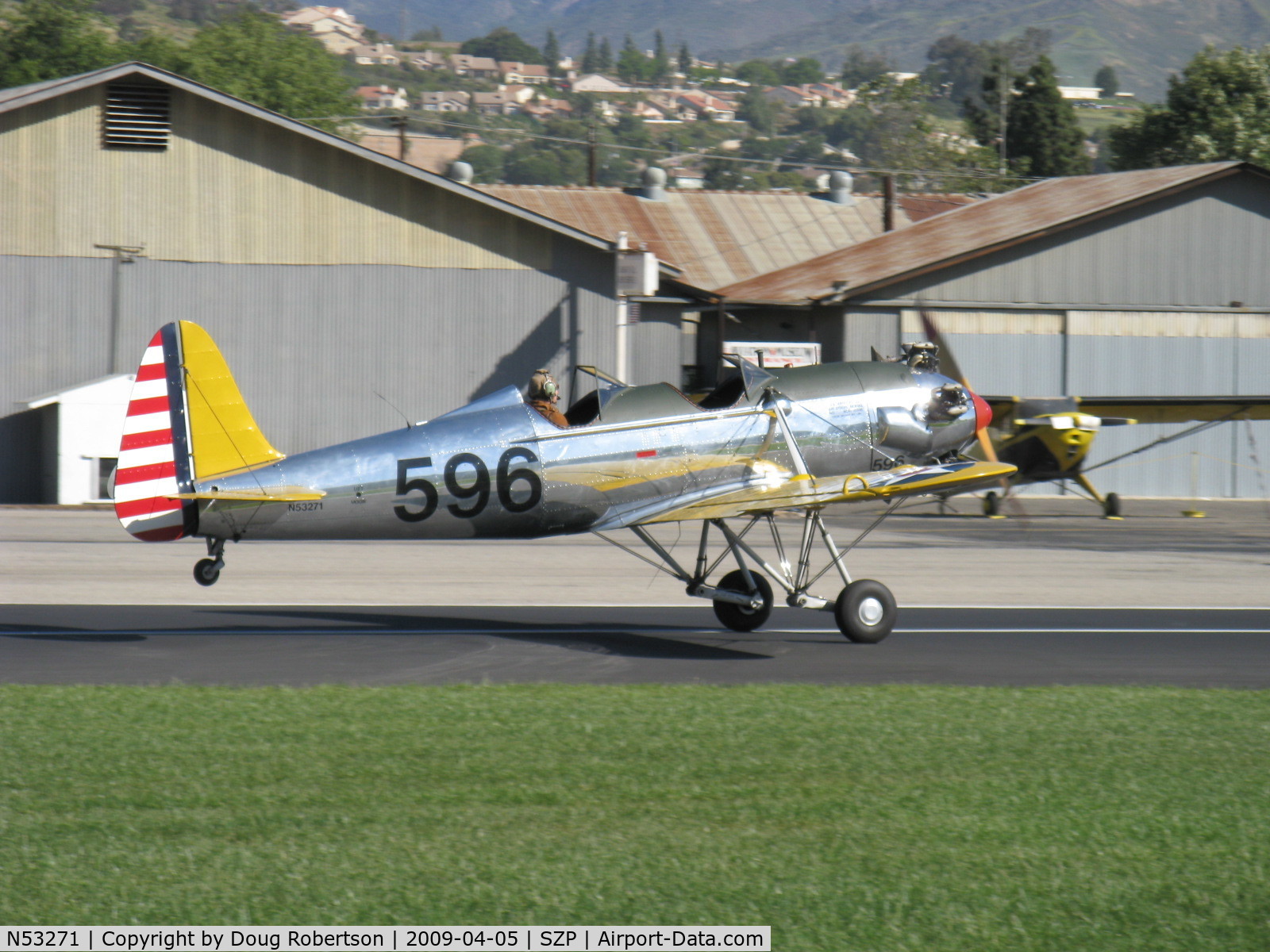 N53271, 1941 Ryan Aeronautical ST3KR C/N 1625, Ryan Aeronautical ST-3KR as PT-22, Kinner R5-540-1 160 Hp radial, landing roll Rwy 04