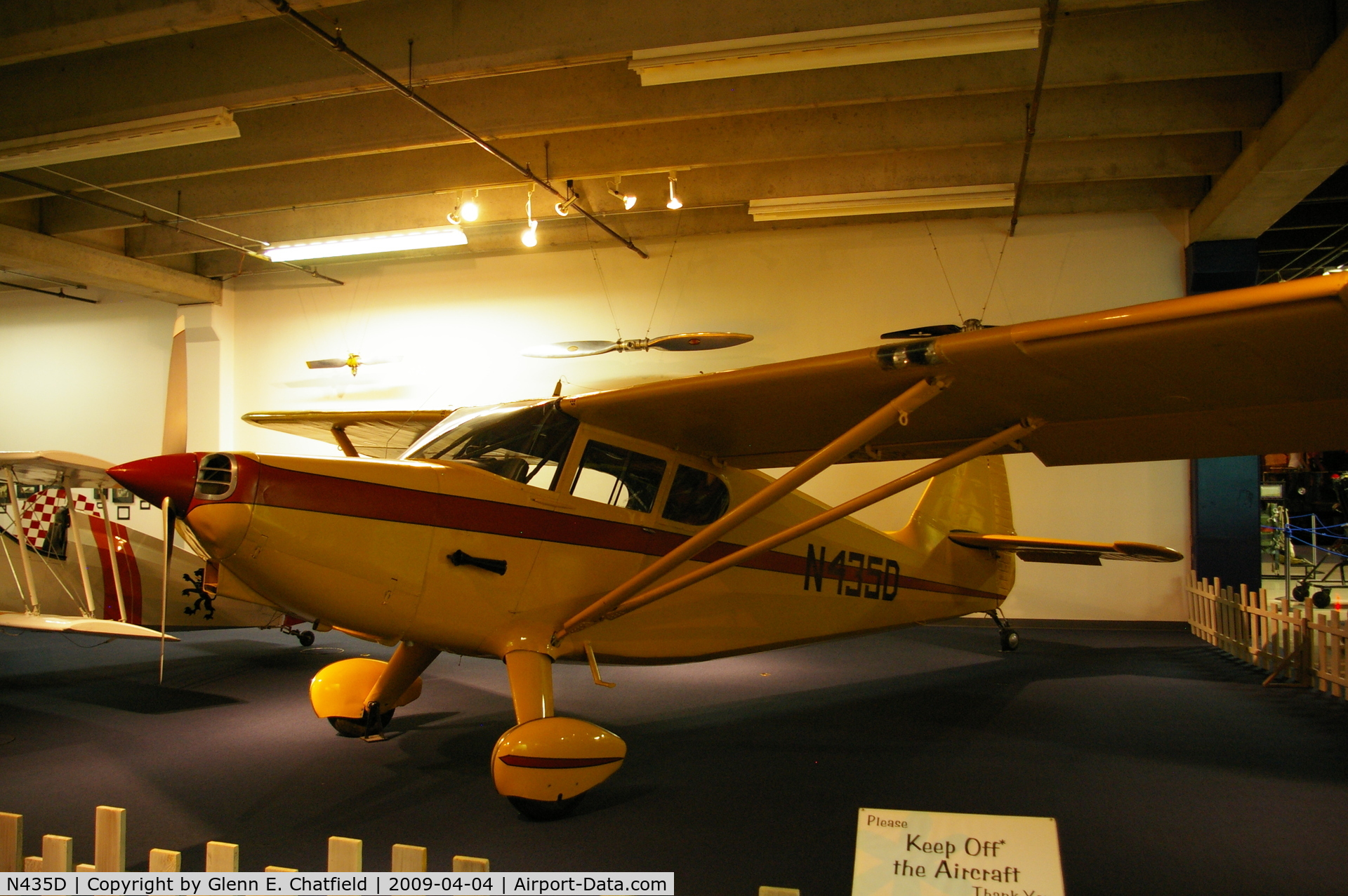 N435D, 1946 Stinson 108-2 Voyager C/N 108-3435, At the Science Museum of Oklahoma in Oklahoma City