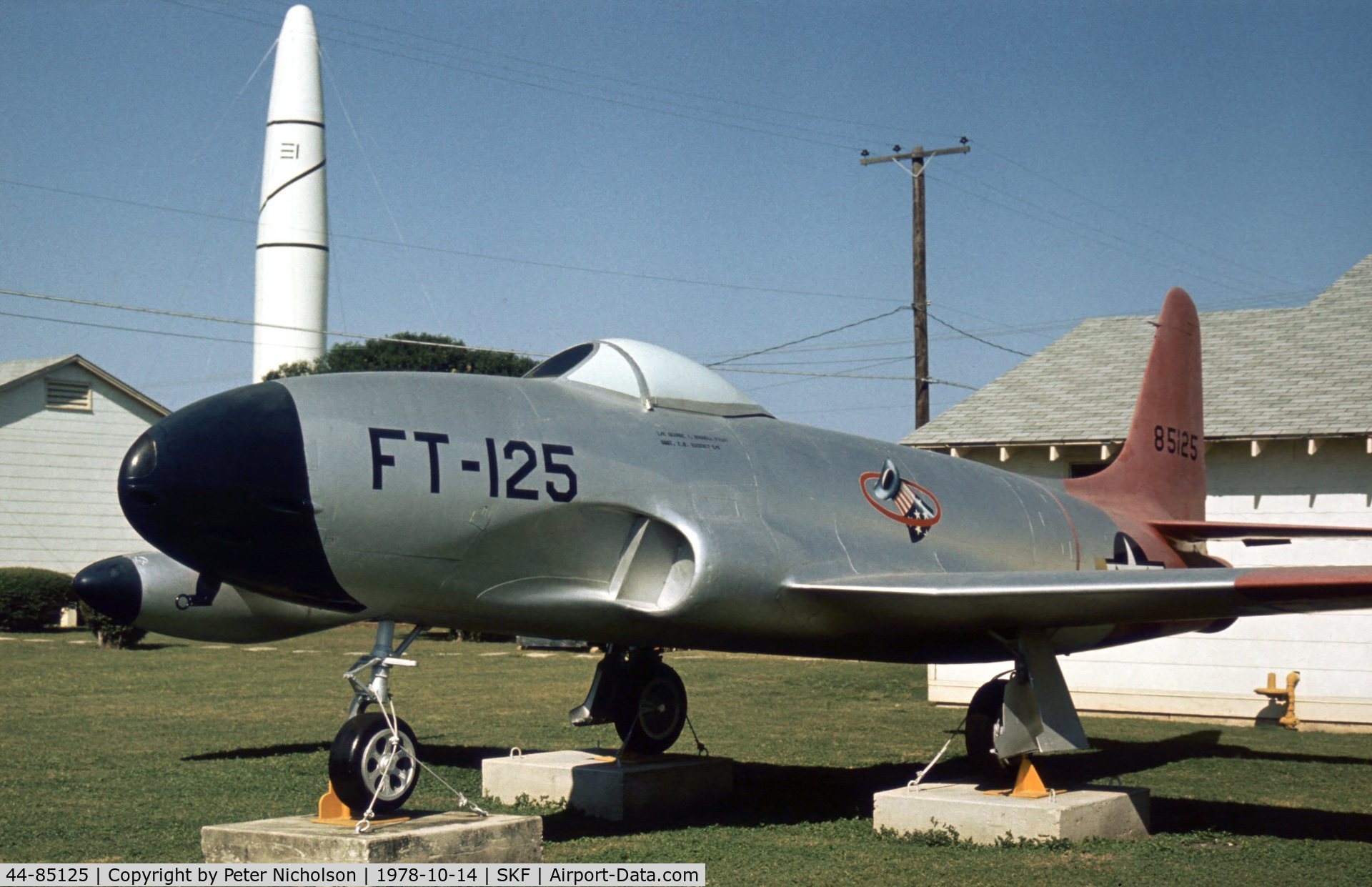 44-85125, 1945 Lockheed P-80A-1-LO Shooting Star C/N 080-1148, Another P-80A Shooting Star in the USAF History & Traditions Museum at Lackland AFB in 1978.