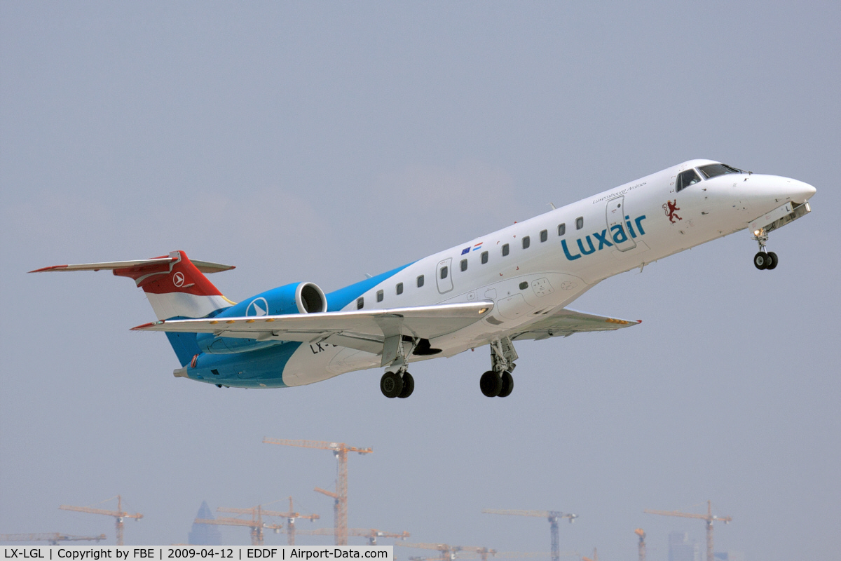 LX-LGL, 2005 Embraer ERJ-135LR (EMB-135LR) C/N 14500893, taking off RW18W
