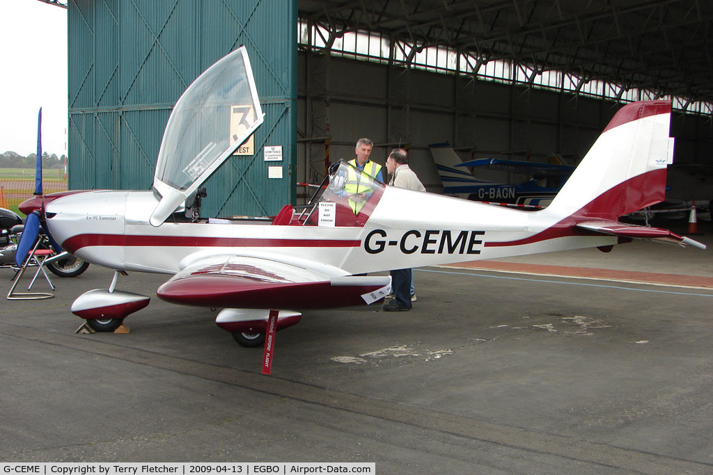 G-CEME, 2007 Aerotechnik EV-97 Eurostar C/N PFA 315-14632, EV-97 Eurostar at Wolverhampton 2009 Easter Fly-In day