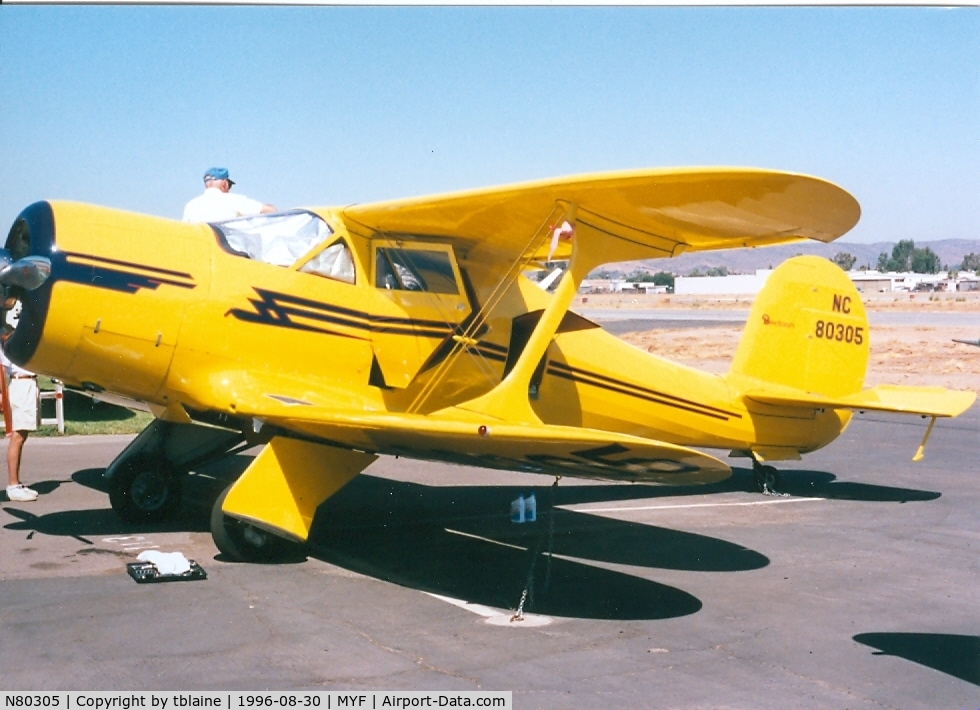N80305, 1946 Beech G17S C/N B-04, 1996 Staggerwing Convention at MYF