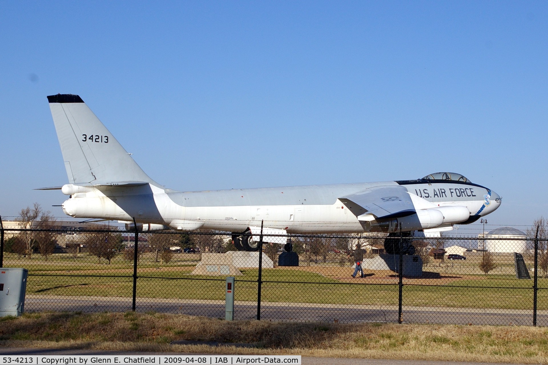 53-4213, 1953 Boeing B-47E-130-BW Stratojet C/N 4501237, At the east gate to McConnell AFB