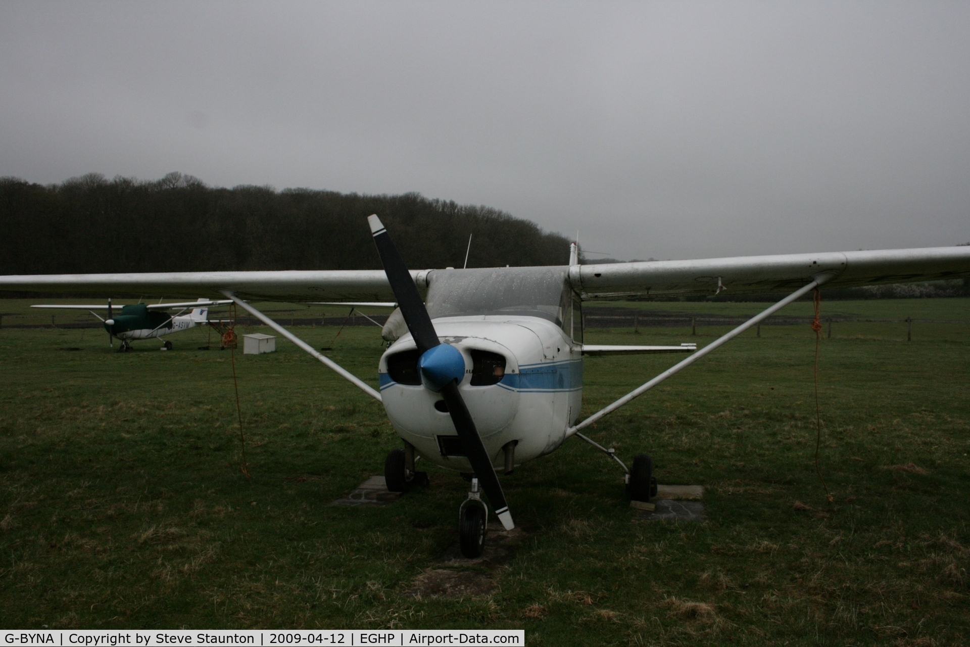 G-BYNA, 1969 Reims F172H Skyhawk C/N 0626, Taken at Popham Airfield, England on a gloomy April Sunday (12/04/09)
