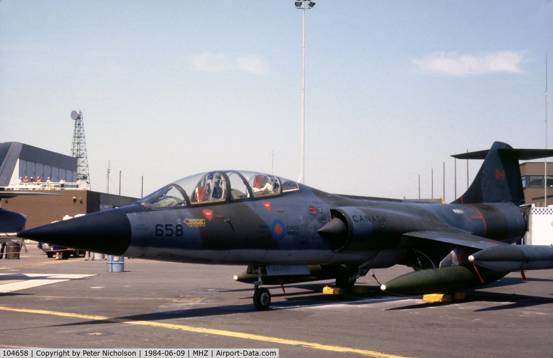 104658, Lockheed CF-104D Starfighter C/N 583A-5328, CF-104D Starfighter of 1 Canadian Air Group at the 1984 RAF Mildenhall Air Fete.
