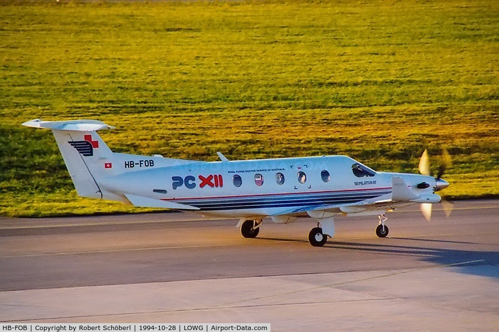 HB-FOB, 1993 Pilatus PC-12/45 C/N P02, Graz Airshow 1994 visitor! 2nd prototype.