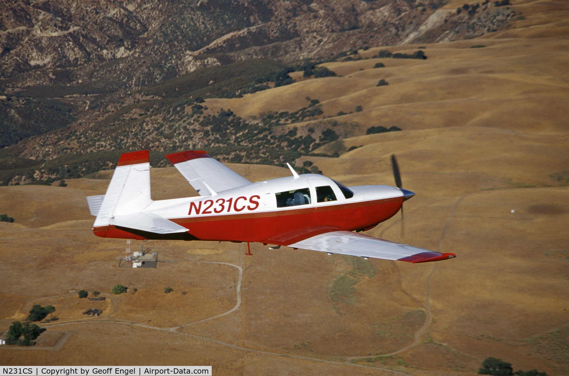 N231CS, 1979 Mooney M20K C/N 25-0133, air-to-air over Southern California