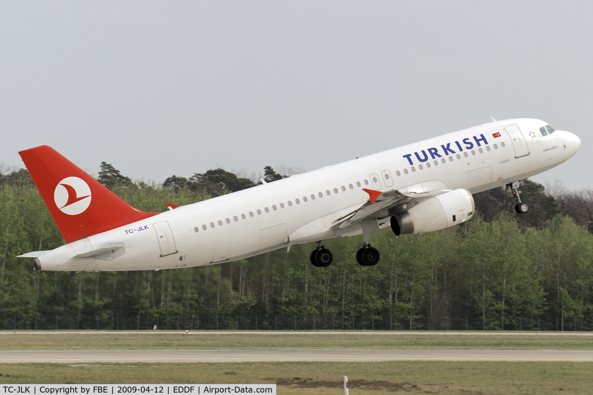 TC-JLK, 2002 Airbus A320-232 C/N 1909, Turkish Airlines A320 takes off at EDDF