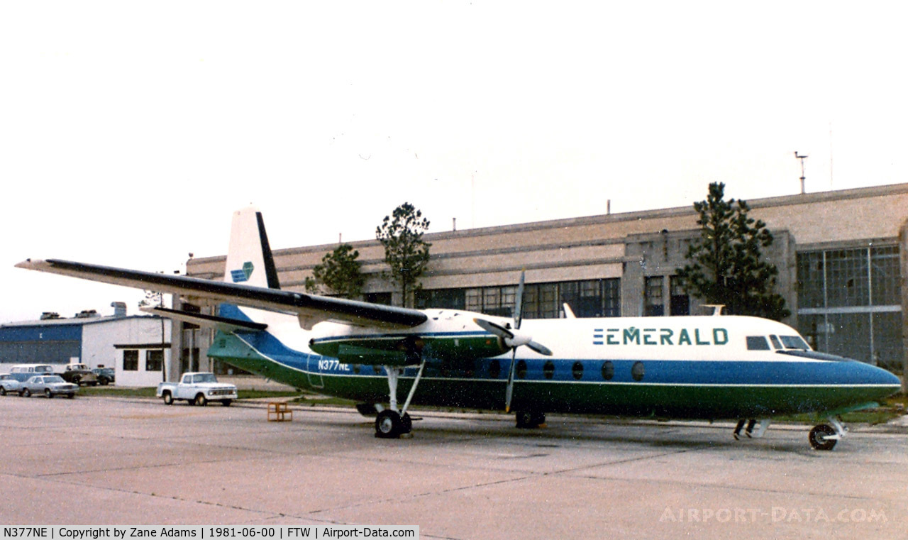 N377NE, 1966 Fairchild Hiller FH-227C C/N 510, Emerald Air F-27 at Meacham Field