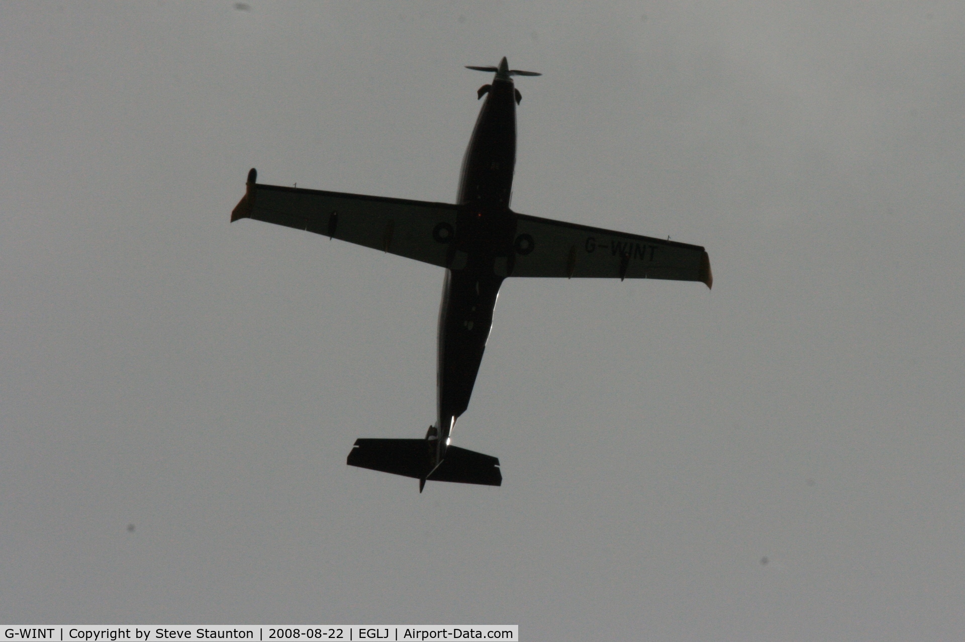 G-WINT, 2007 Pilatus PC-12/47 C/N 830, Taken whilst over flying Chalgrove Airfield (EGLJ)