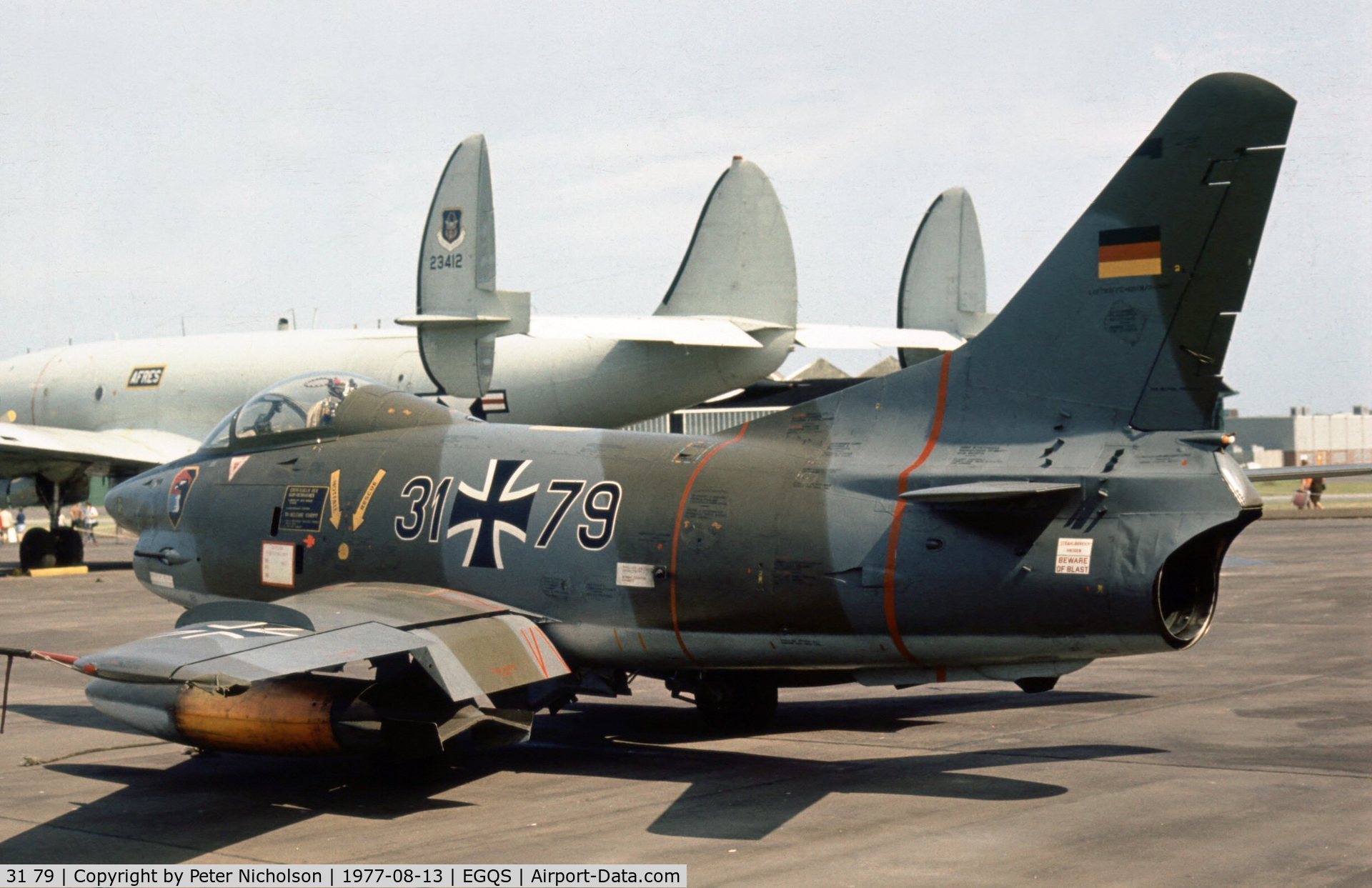 31 79, Fiat G-91R/3 C/N D447, Another view of LKG-41's G-91R-3 at the 1977 RAF Lossiemouth Open Day.