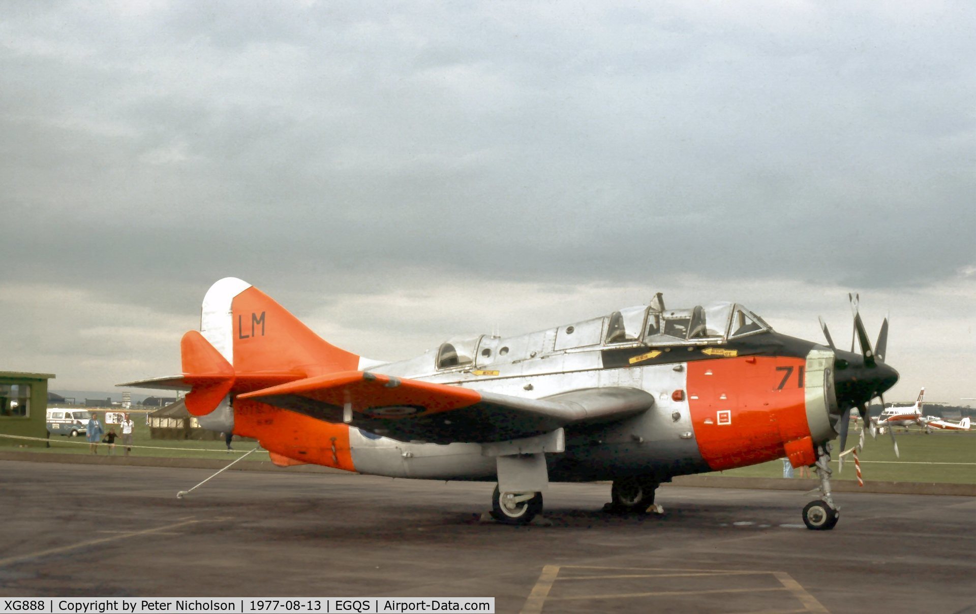 XG888, 1957 Fairey Gannet T.5 C/N F9417, Gannet T.5 of 849 Squadron at the 1977 RAF Lossiemouth Open Day.