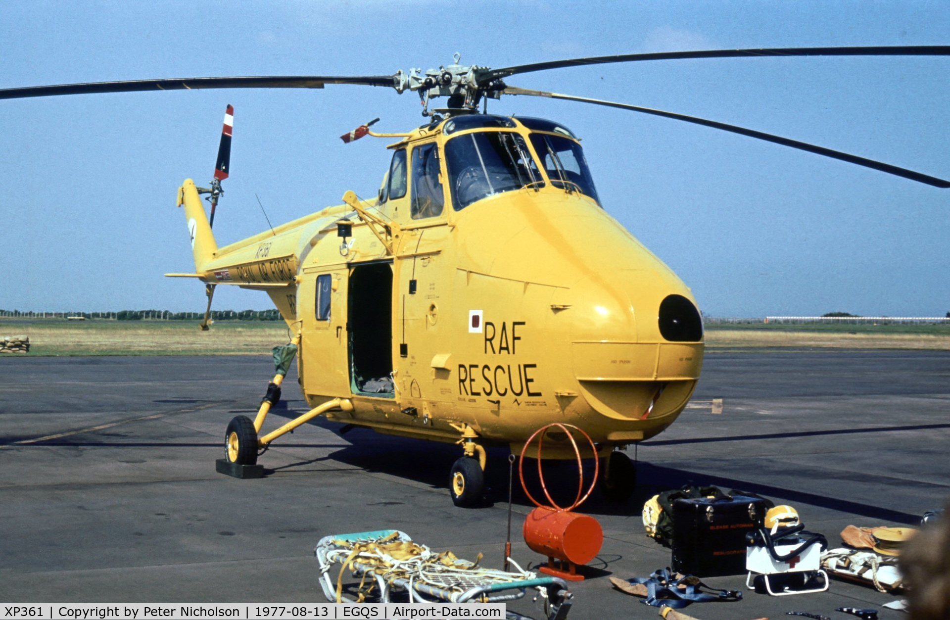 XP361, 1962 Westland Whirlwind HAR.10 C/N WA377, Whirlwind HAR.10 of 202 Squadron at the 1977 RAF Lossiemouth Open Day.