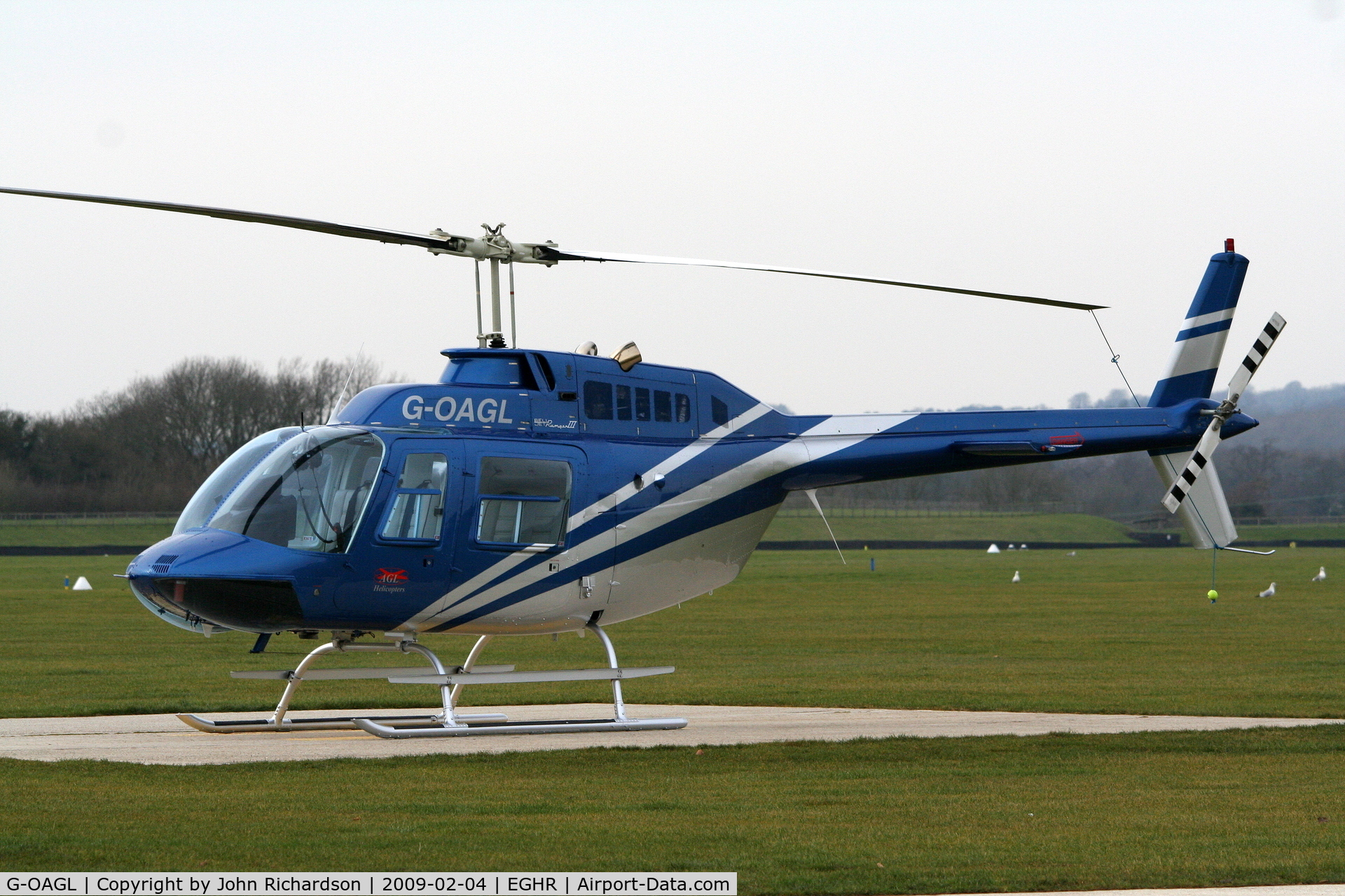 G-OAGL, 1980 Bell 206B JetRanger III C/N 3035, At Goodwood
