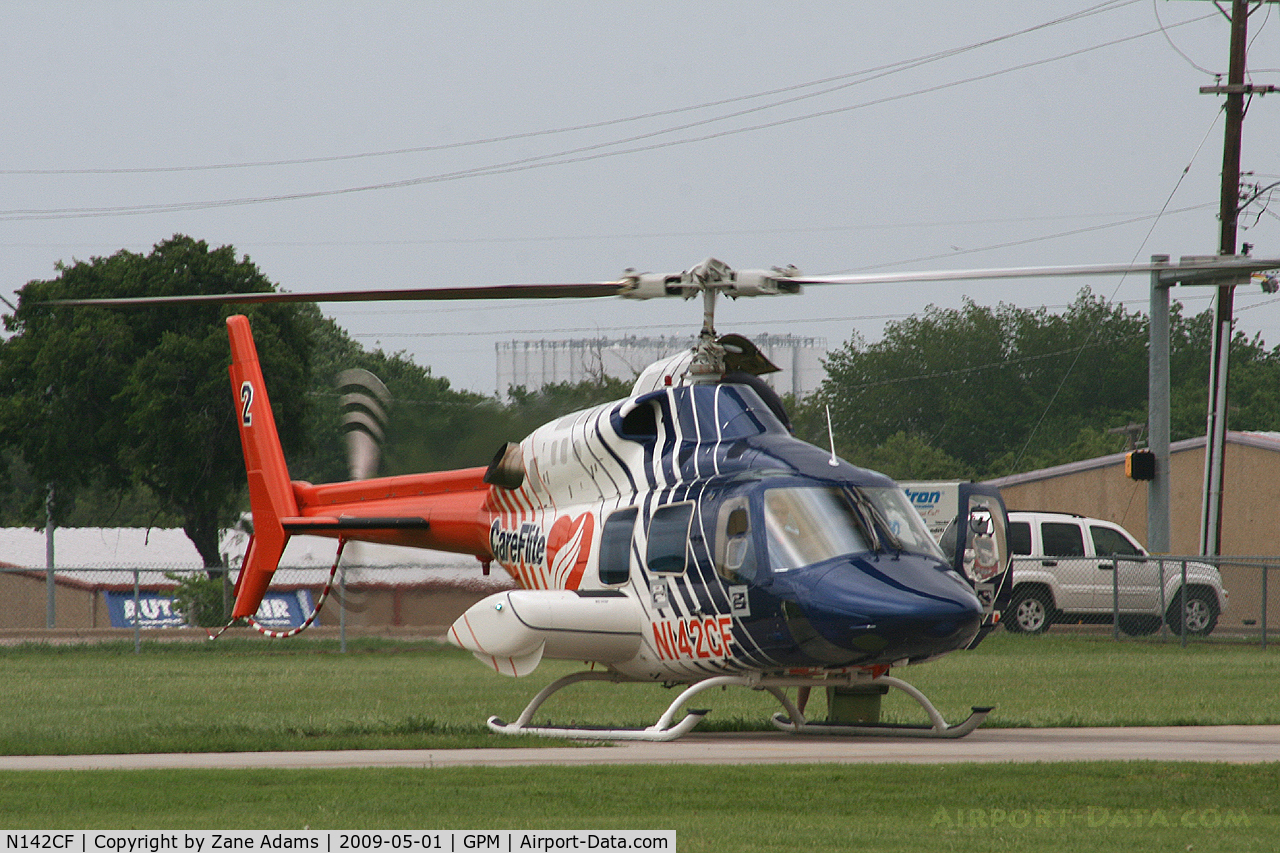 N142CF, 1988 Bell 222U C/N 47565, Careflite at Grand Prairie Municipal