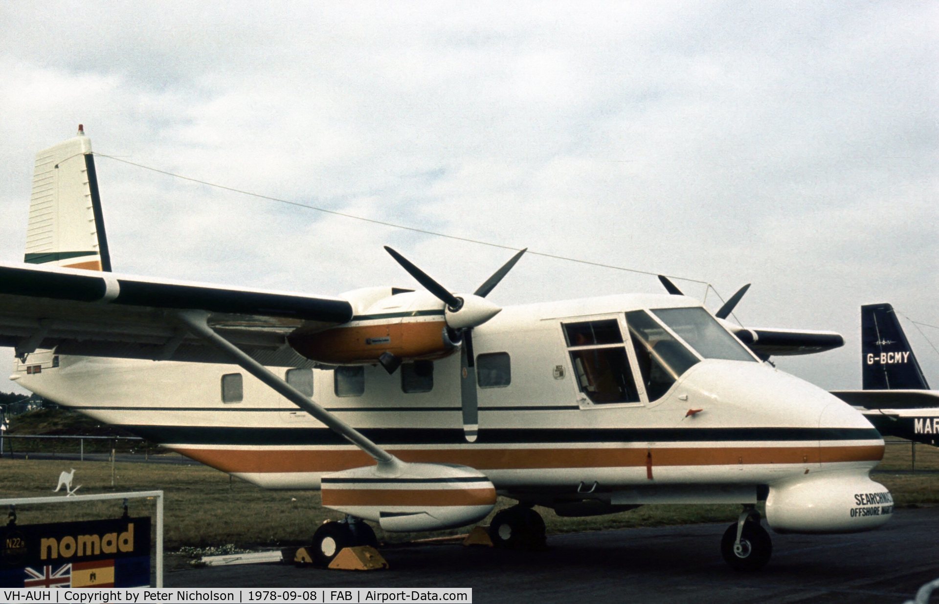 VH-AUH, GAF N22B Nomad C/N N22B-4, Another view of the Nomad Searchmaster at the 1978 Farnborough Airshow.