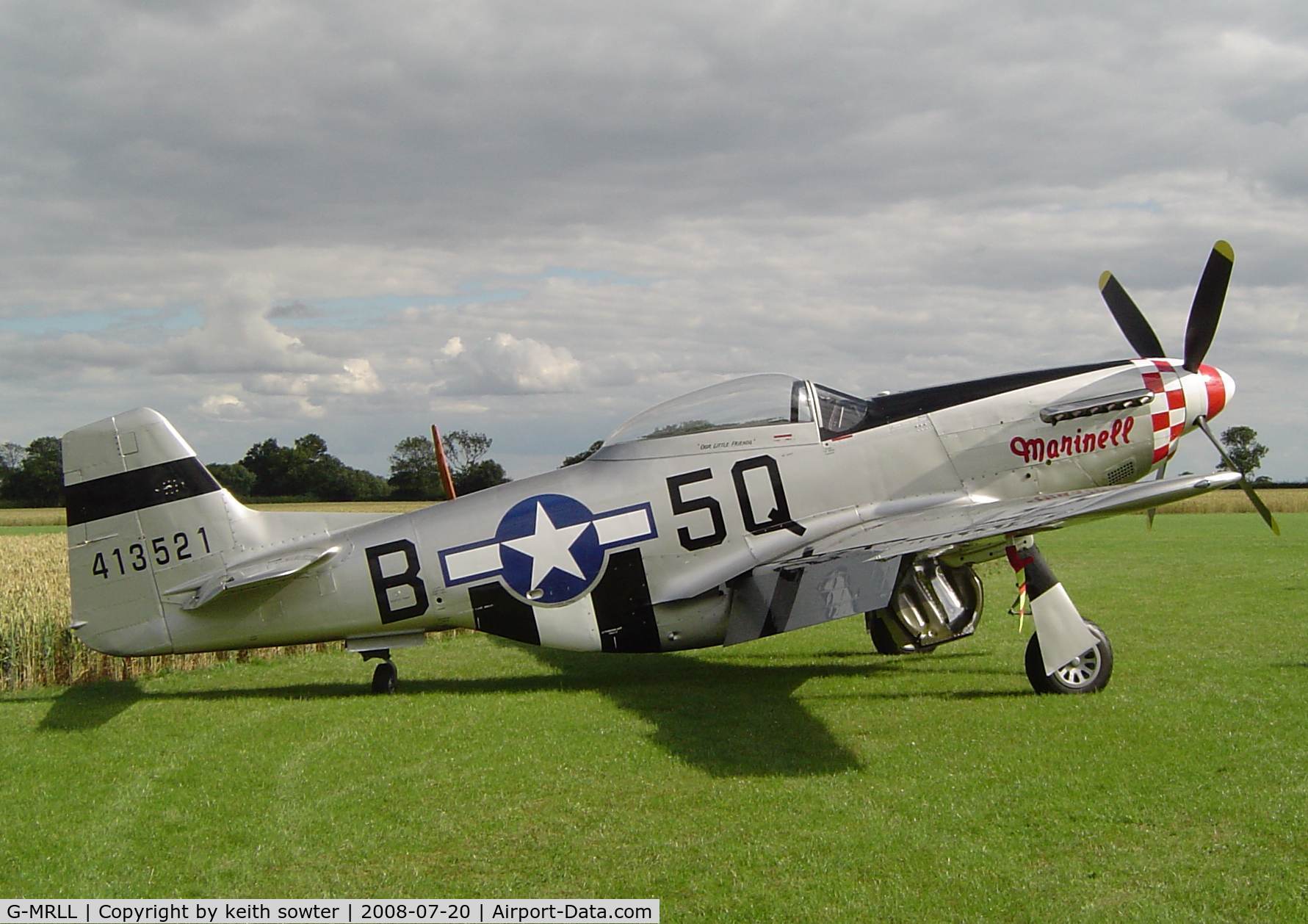 G-MRLL, 1943 North American P-51D Mustang C/N 109-27154, Warbird based at the Hardwick strip