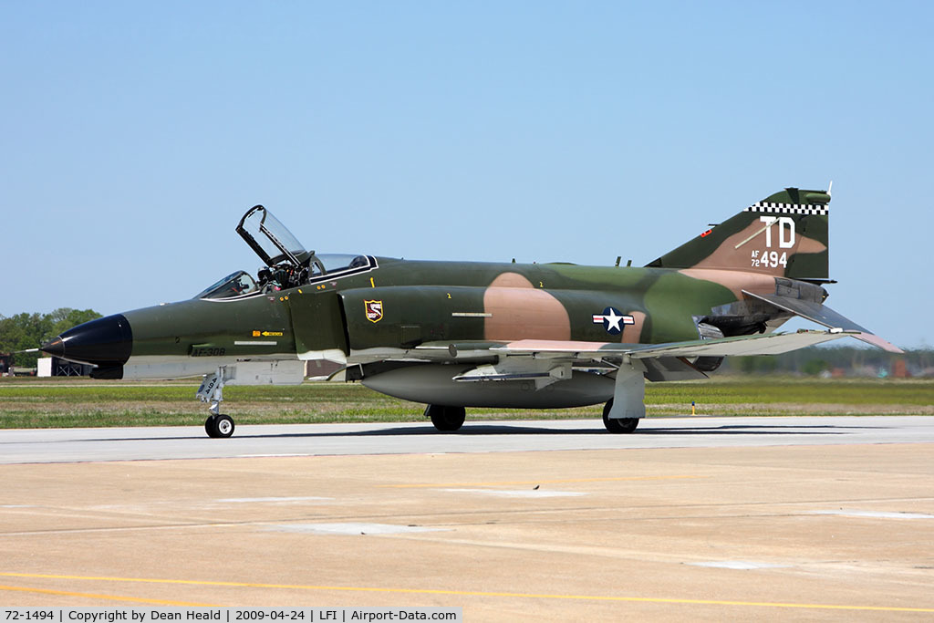 72-1494, McDonnell Douglas QF-4E Phantom II C/N 4498, USAF McDonnell Douglas QF-4E Phantom II 72-0494 from Tyndall AFB, Florida taxiing to RWY 8 to begin a flight demonstration and participate in the Heritage Flight with an F-22A and an F-15C.
