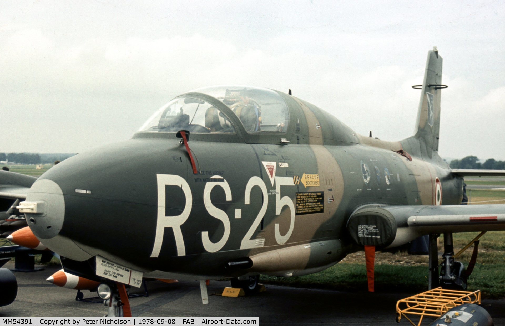 MM54391, Aermacchi MB-326K C/N 6478/219, Second prototype MB.326K on display at the 1978 Farnborough Airshow.
